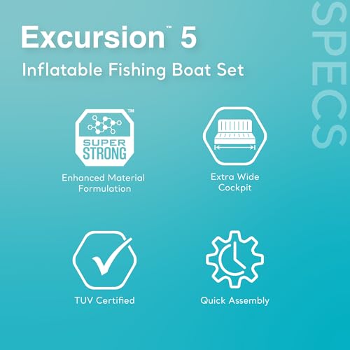 image for Intex Excursion 5 Inflatable 5 Person Boat and Accessories Set for Out