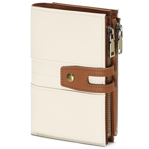 GAEKEAO Small Wallets for Women RFID Blocking Leather Trifold Clutch Wallet Credit Card Holder Wallet Card Case Purse with ID Window