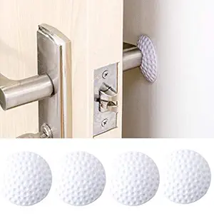 KolorFish Wall Protectors, 4 PCS Self-Adhesive Door Handle Bumper Guard Stopper, Rubber Self- Adhesive Crash pad (White)