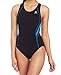 TYR Girls Alliance Durafast Splice Maxback Swim Suit (Black/Blue, 28)