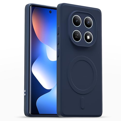 Image of Outlouders Back Cover for Redmi Note 15 5G Soft Matte Silicone Cover with Slim Fit | Mag-Safe Logo (Not Mag-Safe Compatible) | Shockproof | Camera Protection Bumper Case (Blue)