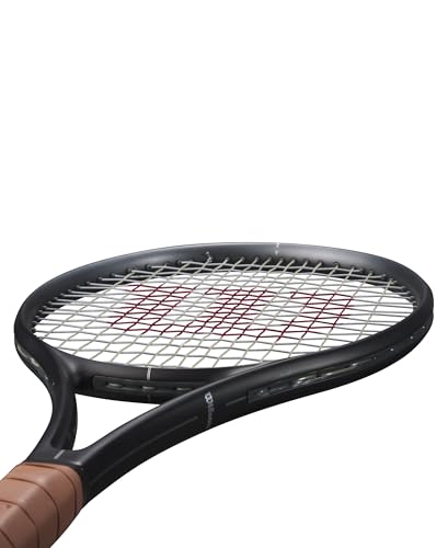 Image of Wilson RF 01 Strung Performance Tennis Racket - Grip Size 1-4 1 /8 inch, Strung with Sensation 16 Natural at Mid Range Tension