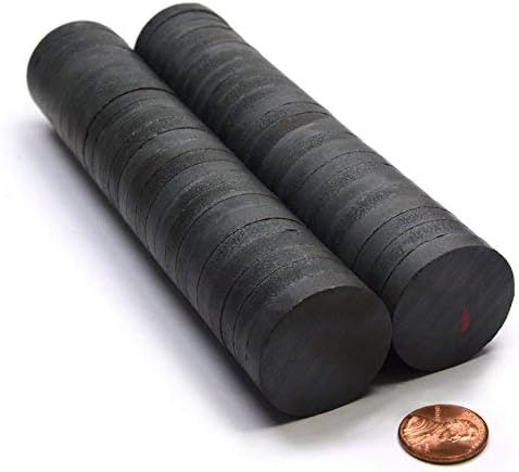 Ceramic Magnets Disc 1.26" x 1/4" Grade 8 for Crafting, Science and School Projects, Magnetic Therapy and Theraputic Magnets - Box of 50