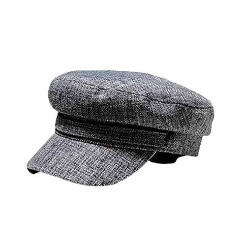 Gorra Marinera Yachting Mujer, Boinas para Mujer Estilo Simple Sombrero Octogonal Aire Libre Accesorios, Forro Primavera/Verano (Grey,56-58cm) Cover