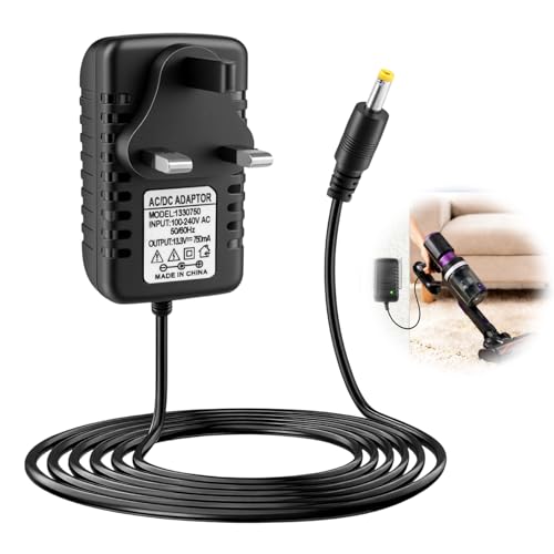 Wufaa 13.3V Charger Replacement for Shark Handheld Cordless Vacuum Cleaner CH950UKT CH950C CH951 CH955 CH951C, 2M 4mmX1.7mm Power Supply Adapter Compatible with Shark Ultra Cyclone PetPro