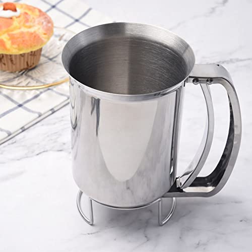 800 ml Stainless Steel Pancake Batter Dispenser,Handheld Pancake Mix Dispenser with Handle Batter Funnel ,Muffins-Cooking Crepes, Professional Pancake Dispenser for Cupcakes, Muffins, and Waffles