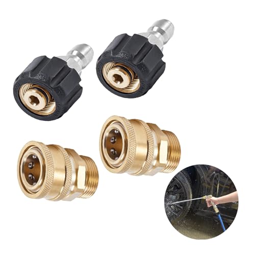 Taicols Pressure Washer Adapter Set - M22 14mm to 3/8 Inch Hose Adapter, Quick Connect Fitting Kit (15mm)