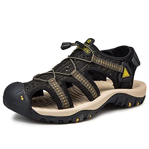 YMGSCC Men Sandals SummerBreathable Male Shoes Beach Sandals Man Fashion Outdoor Casual Shoes Big Size(D,8)