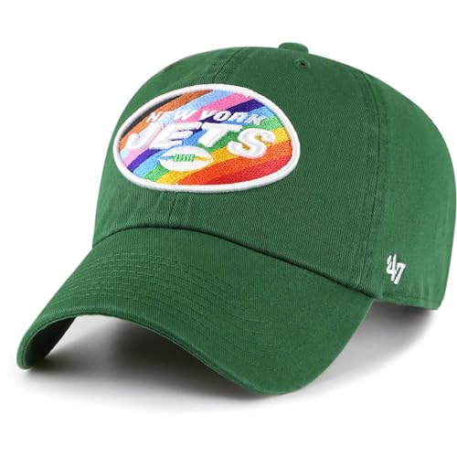 47 Men's Green New York Jets Pride Cleanup Adjustable Hat