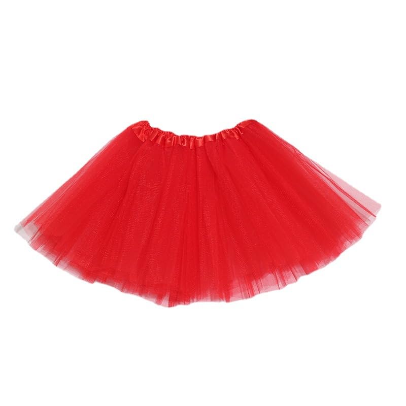 Tutus for Women and Big Girls Red Tulle Skirts 80S Princess Dance Tutu for Birthday/Halloween Party Favors (Red)