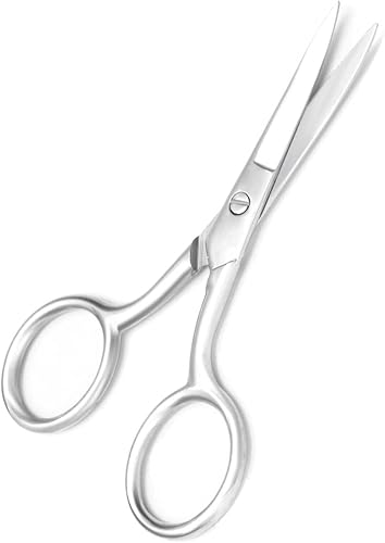 Vista 66 de Tijeras para recortar el vello de la nariz, tijeras de punta redonda de 3.4 pies para recorte de bigote de orejas, cejas, barba, bigote, herramienta