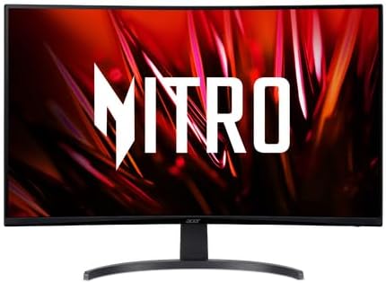 Εμπρός view of the Acer Nitro EDB323QU S3 monitor displaying the 'NITRO' logo.