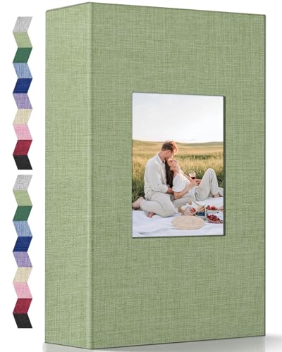 popotop Photo Album 4x6-300 Photos Linen Cover Photo Books with 300 Horizontal Pockets,Slip-in Picture Albums for Family Wedding Anniversary Baby Vacation Pictures