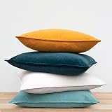 MONDAY MOOSE Decorative Throw Pillow Covers Cushion Cases, Set of 4 Soft Stonewashed Velvet Modern D