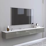 Scumlovy Schwebendes TV-Regal, Wandschrank, Ständer für Home-Entertainment-Center, Bücher- und Spielkonsole mit Schubladenaufbewahrung, Regale für audiovisuelle Geräte im Schlafzimmer und Wohnzimmer