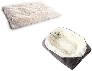 NC Pets Cat Bed Self Heating Pet Pads Pet Dog Blanket, Pet Thermal Mat Winter Blanket, Washable Detachable 2 in 1 Fluffy Pet Cushion Bed Slef Warming Kitten Puppy Sleeping, Improved Sleep