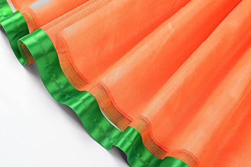 Miniatura 7 de Relibeauty Disfraz Calabaza Niña Halloween Vestido Tutu Chica Disfraz Fiesta Naranja Con Bolsa, 110