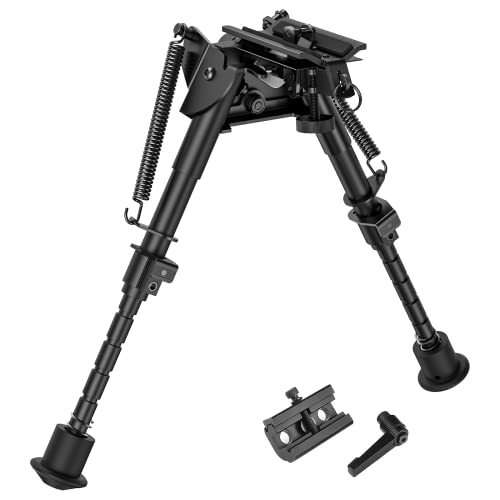 CVLIFE Carbon Fiber Bipod, Pivot Tilting Bipod with Swivel-Stud & Detachable S Lock Lever for Rifle Stability and Target Shooting