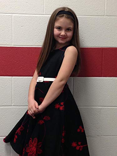 Girls Vintage Dresses Girls' Special Occasion Dress 50S Retro Kids Dresses Swing Rockabilly Sleeveless, Black Red, Size 10 #TOP2