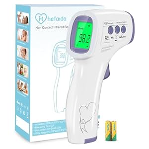Digital Thermometer for Adults and Kids, No Touch Forehead Thermometer for Baby, 2 in 1 Body Surface Mode Infrared Thermometer with Fever Alarm and Instant Accuracy Readings