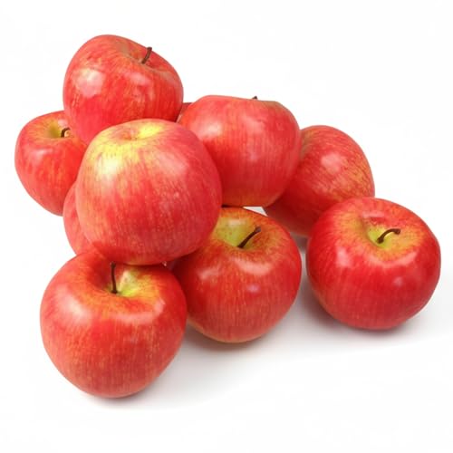 GMMH Künstlicher Deko Apfel, 10 Stück (Rot, 20-40 g/St) Lebensechtes Plastikobst, Äpfel Plastikfrucht, Kunstobst, Frucht, Dekoration, Schaufenster,...