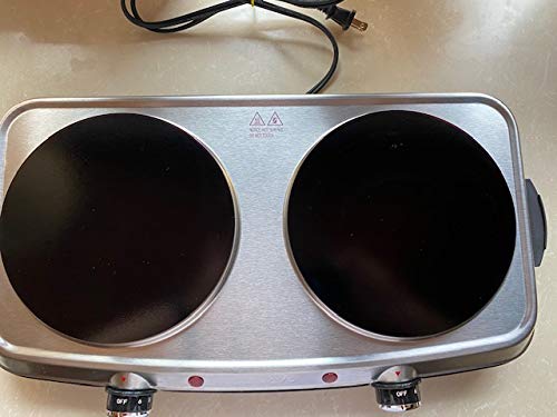 Amazon.com: SUNAVO Hot Plates for Cooking, 1800W Electric Double Burner  with Handles, 6 Power Levels Stainless Steel Hot Plate for Kitchen Camping  RV (Ceramic): Home u0026 Kitchen