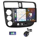 Haudio 9 inch HD Touch Screen Car Stereo Radio for Honda Civic 2001-2005 with Wireless CarPlay & Android Auto, Built-in DSP/2G+64G/Bluetooth/GPS/WiFi/Backup Camera/Mic