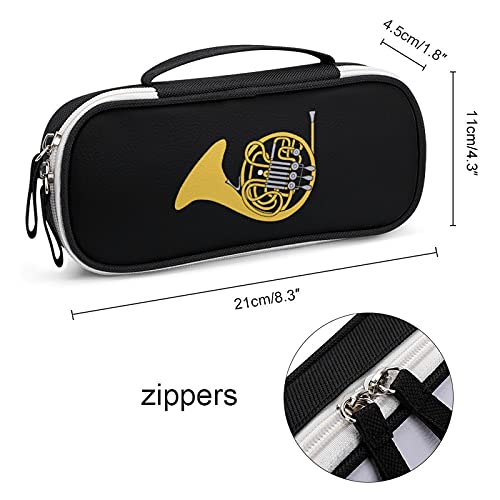 French Horn Portable Pencil Case Tote Bag Makeup Bag Handbag Purse #TOP1