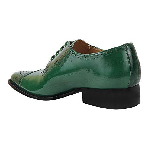 Image of LIBERTYZENO Mens Brogue & Plain Genuine Leather Animal Print Lace Up Oxford Dress Shoes for Easter Gift