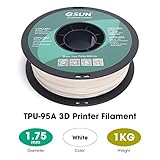 eSUN TPU-95A Filament 1.75mm, Flexible 3D Printer Filament TPU, Dimensional Accuracy +/- 0.05mm, 1KG Spool (2.2 LBS) 3D Printing Filament for 3D Printers, White - Image 2