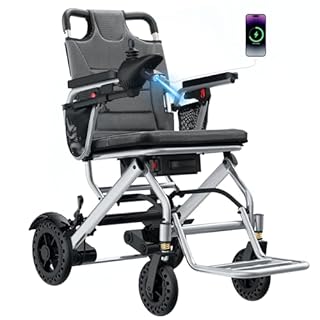 WalkFeel 33 Lbs Electric Wheelchair for Adults Lightweight Foldable, 15 Miles Travel Range, Supports 330 Lbs, 360° Joystick with LED Light Motorized Wheelchair, Airline Approved for Travel