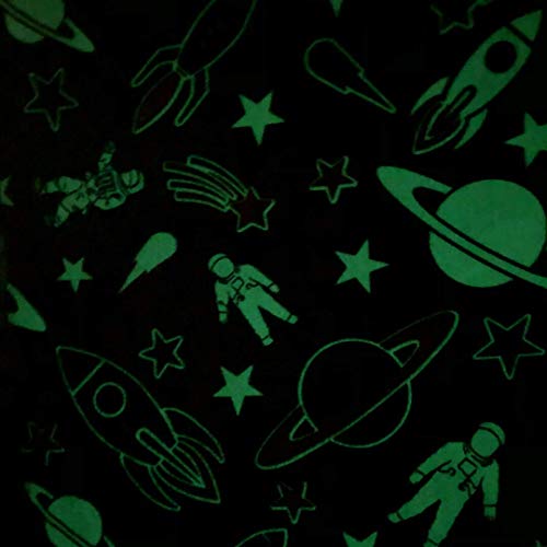 Space Blanket Glow In The Dark Luminous Astronaut Blanket For Kids - Soft Plush Star Space Ship & Planets Blanket Throw For Girls & Boys - Large 60In X 50In Glowing Starry Night Rocket Blankets Gift #TOP7