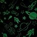 Space Glow in The Dark Blanket for Kids - Soft Plush Star Space Ship & Planets Blanket Throw for Girls & Boys - Large 60in x 50in Glowing Starry Night Rocket Blankets Gift