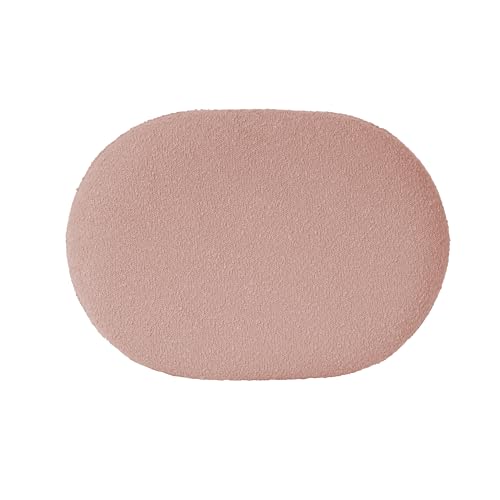 Image of HomePop 24 inch Quinn Modern Ottoman - Pink Boucle