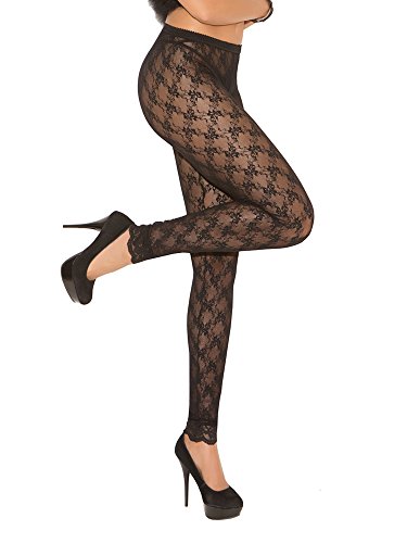 Elegant Moments LACE LEGGINGS. - ONE SIZE - BLACK