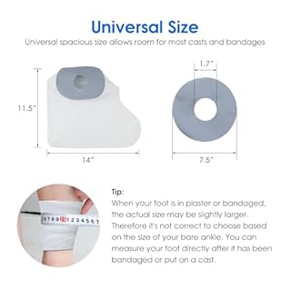 COMFYTHERA Housse imperméable pour plâtre de pied pour douche, plaie de cheville, bain adulte, sac étanche pour chirurgie du pied, cheville, brûlures réutilisables