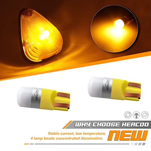 Hercoo Led Roof Lights Lenses Amber Cab Marker Clearance Running Compatible With 1999-2016 Super Duty F250 F350 F450 F550 Aftermarket Replacement #TOP3