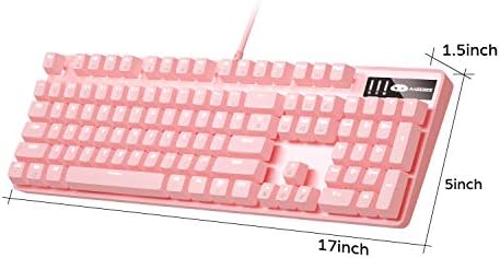 Pink Gaming Keyboard USB Wired Keyboard,MageGee New Mechanical Storm Adjustable Backlight Keyboard Splash-Proof Ideal for PC/Laptop/MAC Game(Pink) - 1