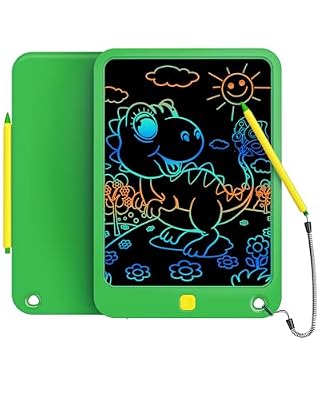 LCD Writing Tablet 10 Inch, Toys for 3 4 5 6 7 8 9 10 Year Old Boys Girls, Colorful Doodle Board Drawing Tablet, Gift for Boys Toddlers Age 3-12 Years, Memo Board, Drawing Pads with Lanyard (Green)