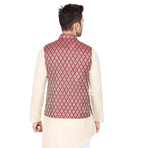 Image of Badoliya & Sons Men's Brocade Zari Nehru Jacket /Waist Coat