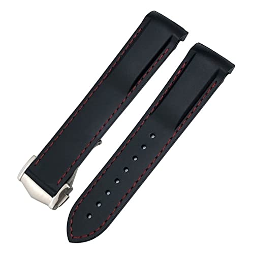 [KAPPDE] 19mm J[uo[voh IK Xs[h}X^[ [EHb` V[}X^[ 300 AT150 XgbvɓK(Black Red,Silver Buckle)