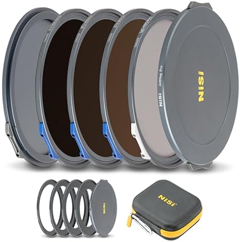NiSi JetMag Pro 82MAG Landscape ND Kit - Magnetic Lens Filters FS Neutral Density (3-Stop, 6-Stop, 10-Stop) True Color CPL, Adapters (67mm/72mm/77mm/82mm), Protective Caps and Caddy Case Cover