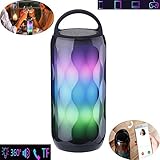 WYGC Speakers Bluetooth Lautsprecher Tragbarer Resonanzkörper Deep Bass mit Buntem LED-Licht berührungsempfindlicher TF-Karten-Freisprecheinrichtung für Zuhause, Party und Camping