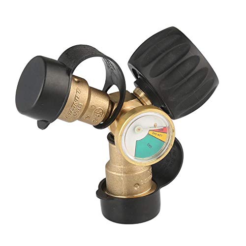 KIBOW Propane Y-Splitter Tee Adapter with Gauge-100% Solid...