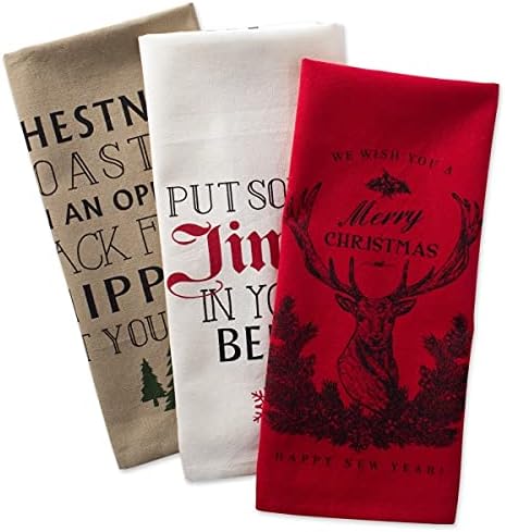 DII Decorative Spooky & Fun Cotton Printed Dishtowel Set, Jack-O-Lantern, 18x28