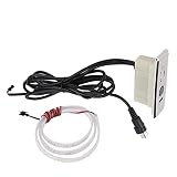 Wakects Interruttore Reclinabile a 5 Pin Interruttore Reclinabile di Alimentazione ABS con USB 5V 2A e Striscia Luminosa da 1 M Controller per Divano Dritto a 3 Pulsanti per Divani Elettrici, Poltrone