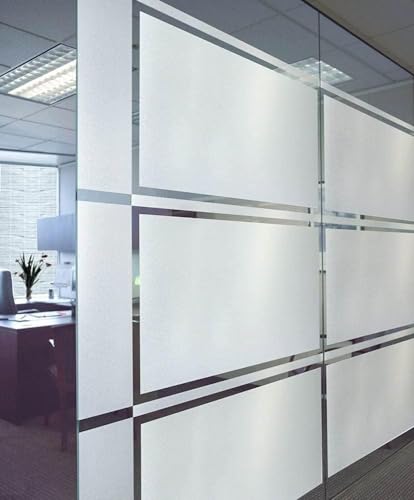 Image of WISDOM Frosted Window Film Decorative Window Glass Sticker Self Adhesive Film 20x96 Inches Frosted Film