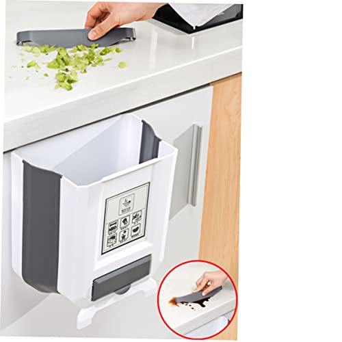 Caneca de basura rectangular colgante para cocina blanca miniatura 6