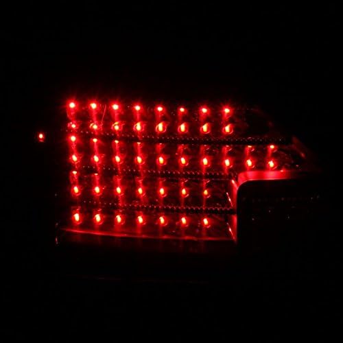 2 Door L.E.D Taillights Black Assembly Set for Honda Accord - (Pair) Driver Left and Passenger Right Side Replacement