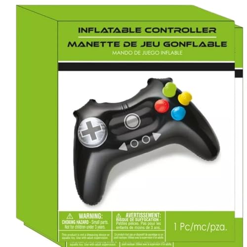 Level Up Multicolor Inflatable Controller – 28" x 17.94" (Pack of 1) - Perfect for Gamers, Parties & Events
